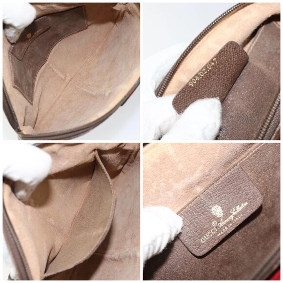 GUCCI GG Supreme Web Sherry Line Bag PVC Beige Gold 904 02 047 Auth 144351 - Picture 15 of 16